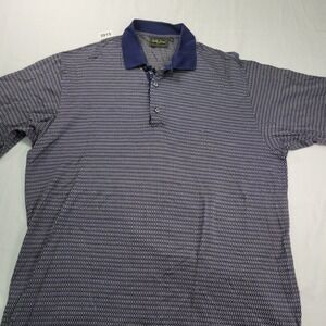 Bobby Jones Collection Golf Polo Shirt Mens XL Blue Print Short Sleeve Collared